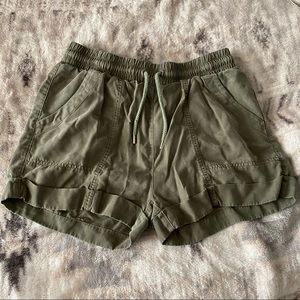 Army Green Flowy Shorts